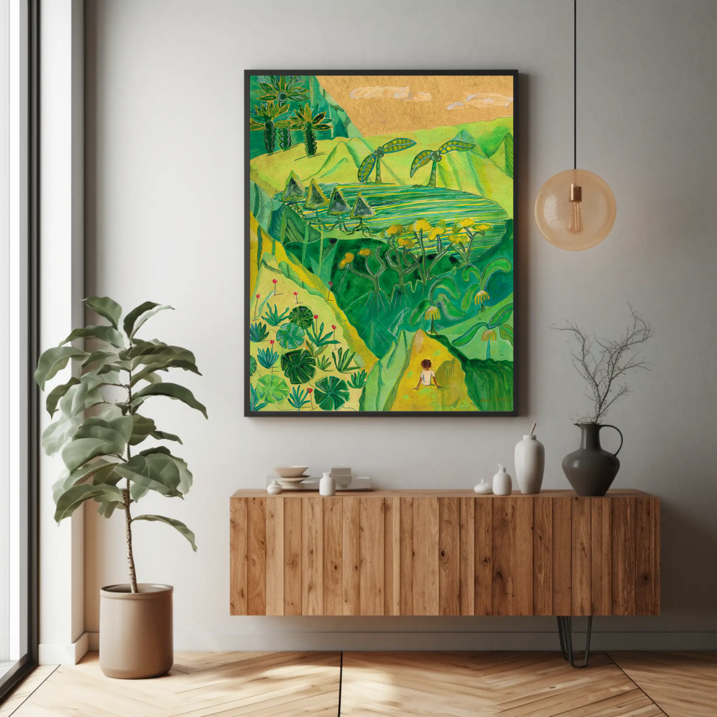 In Awe of the Mountain — Tropical Landscape Museum Quality Art Print