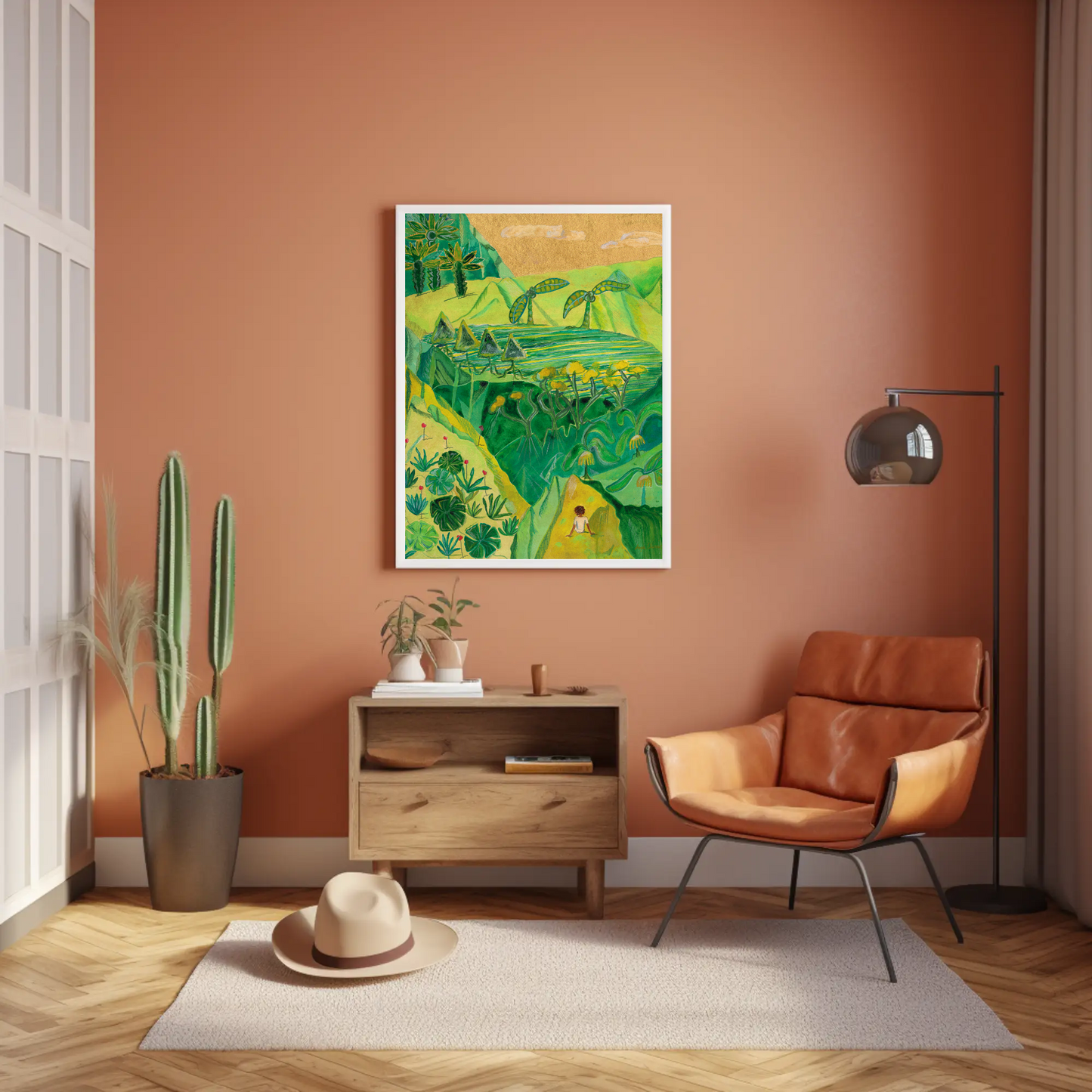 In Awe of the Mountain — Tropical Landscape Museum Quality Art Print