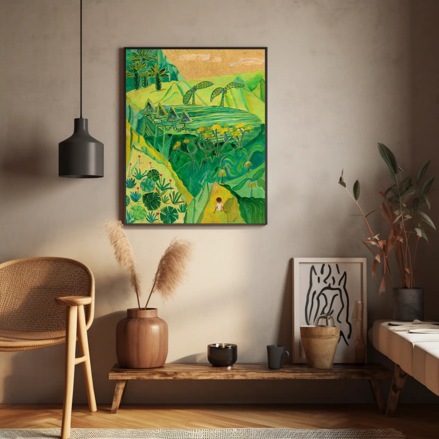 In Awe of the Mountain — Tropical Landscape Museum Quality Art Print