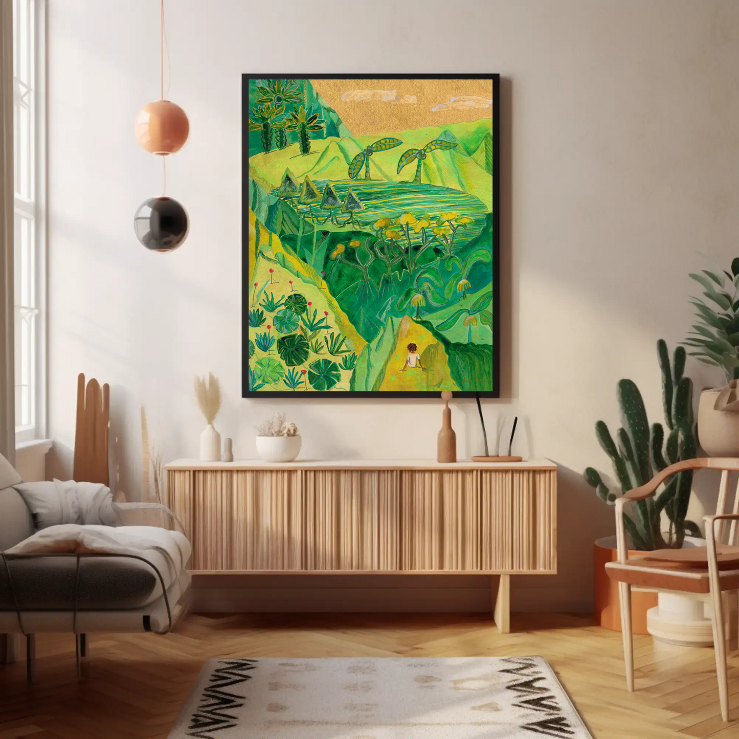 In Awe of the Mountain — Tropical Landscape Museum Quality Art Print