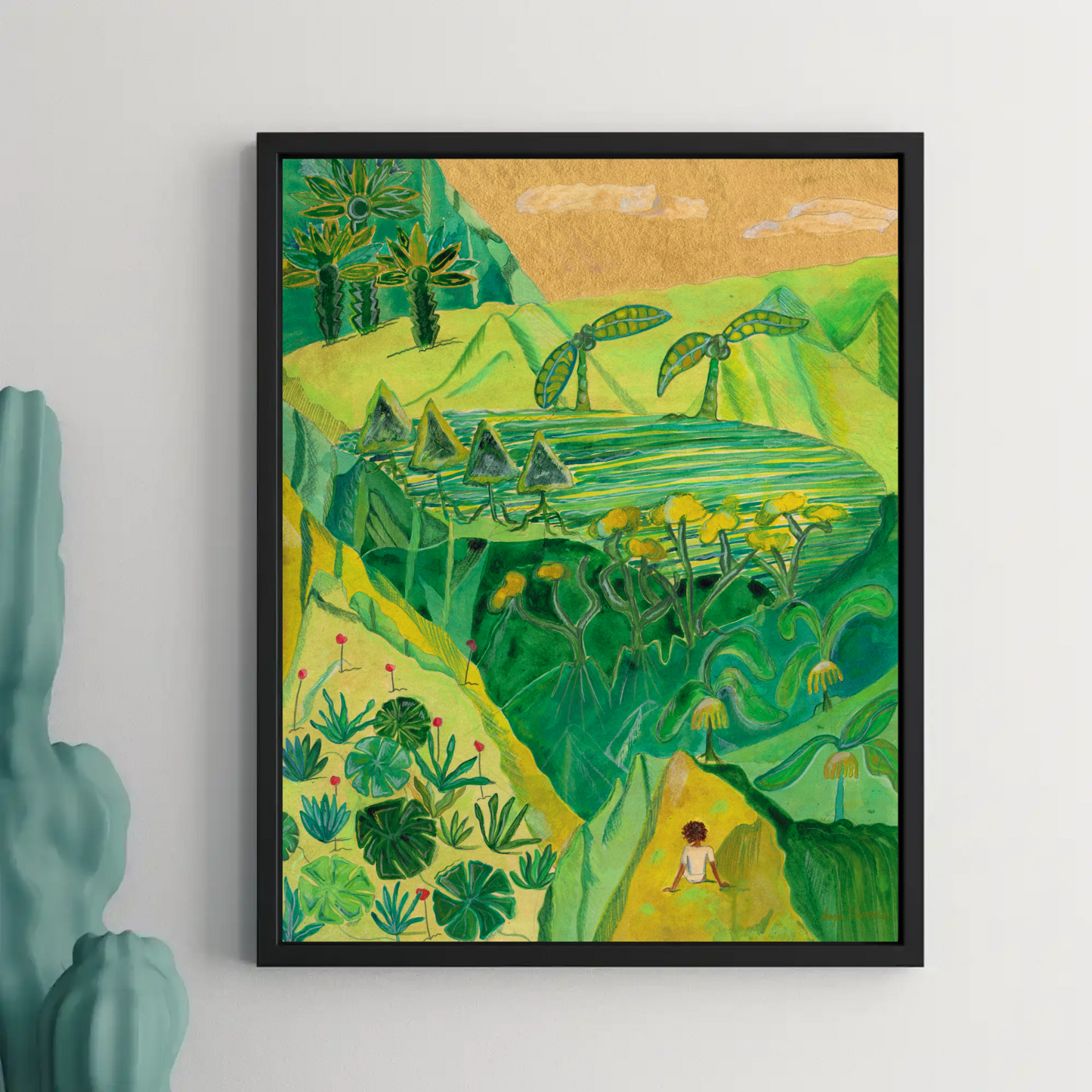 In Awe of the Mountain — Tropical Landscape Museum Quality Art Print