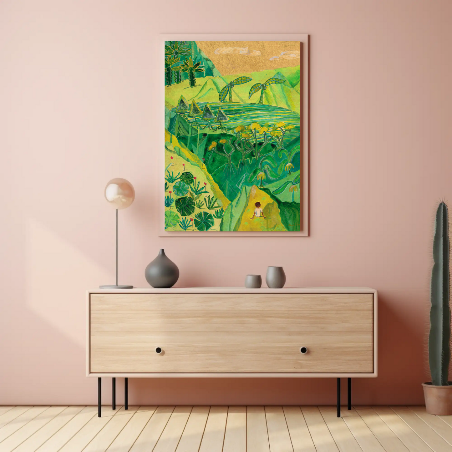 In Awe of the Mountain — Tropical Landscape Museum Quality Art Print