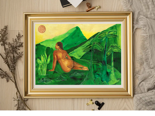 Basking In Golds & Greens: Wall Art Print