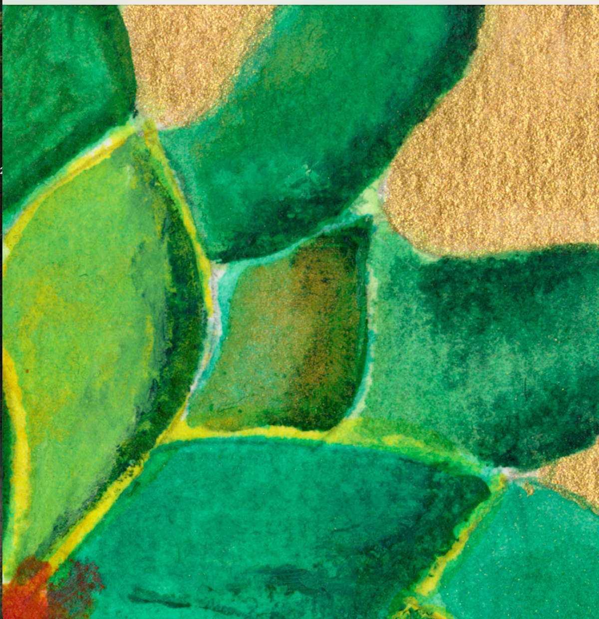 Succulents on Gold – Green Botanical Art Print