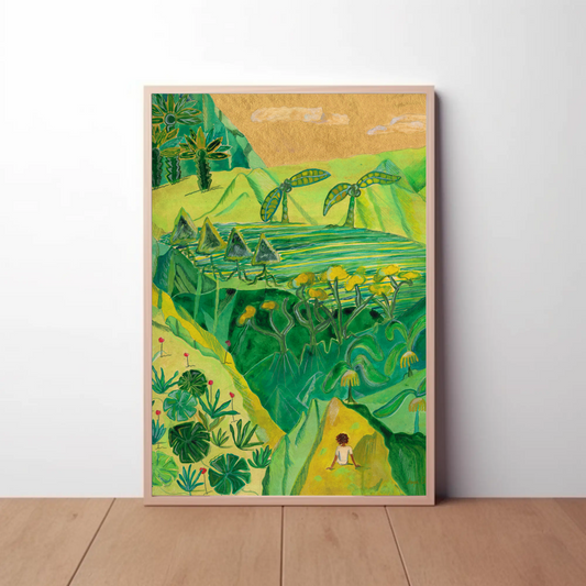In Awe of the Mountain — Tropical Landscape Museum Quality Art Print